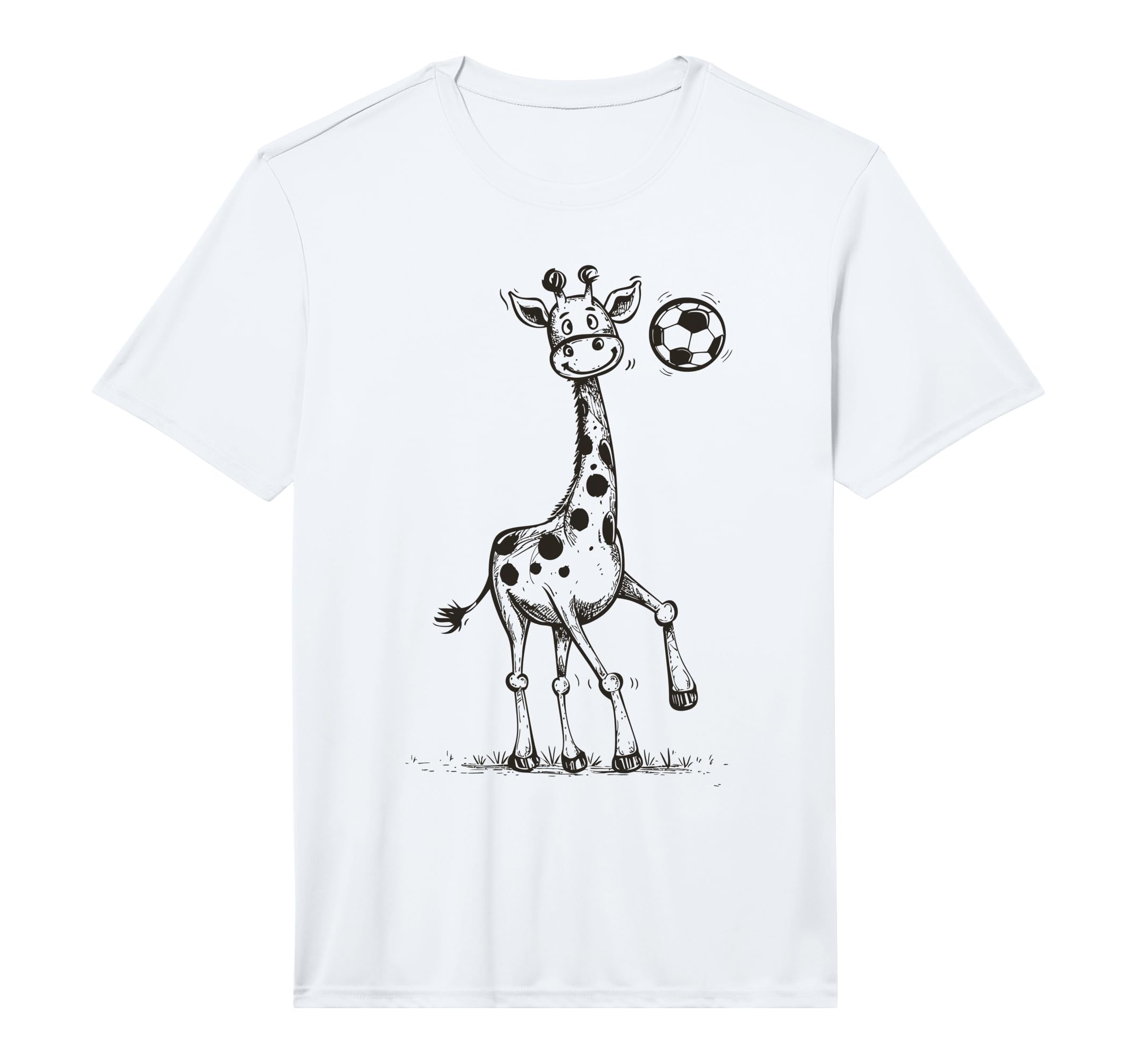 Funny Sports Giraffe Playing Soccer T-Shirt - Graphic Print Men Women