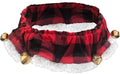 Huxley & Kent Ruff Pet Scrunchy | Buffalo Check (Small) | Festive Christmas/Holiday Neckwear for Dogs/Cats | Fun Stretchable Costume Accessory | Soft Collar with Bells