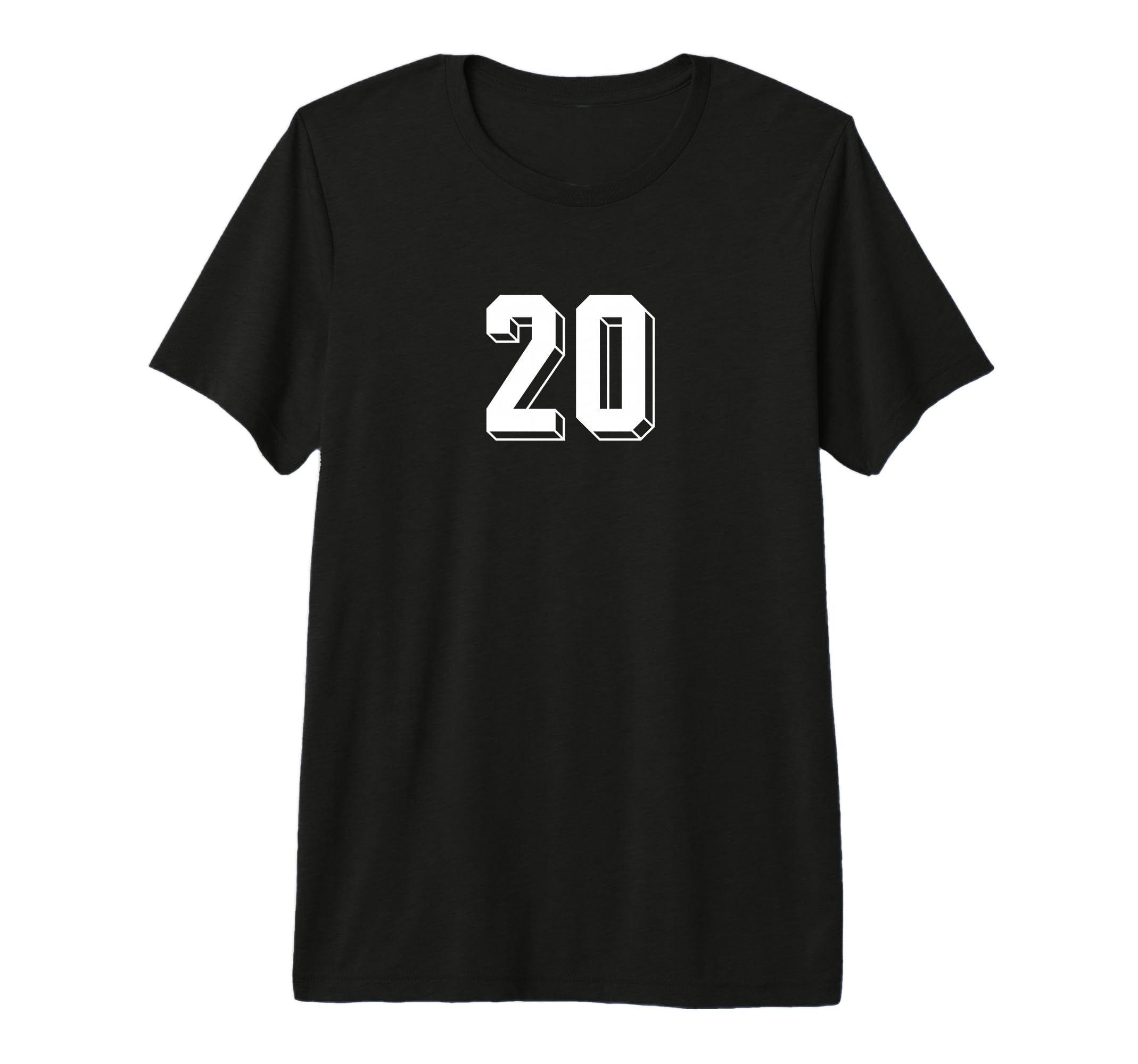 Number 20 80S 90S Soccer Team Jersey T-Shirt - Minimalist Print for Adults