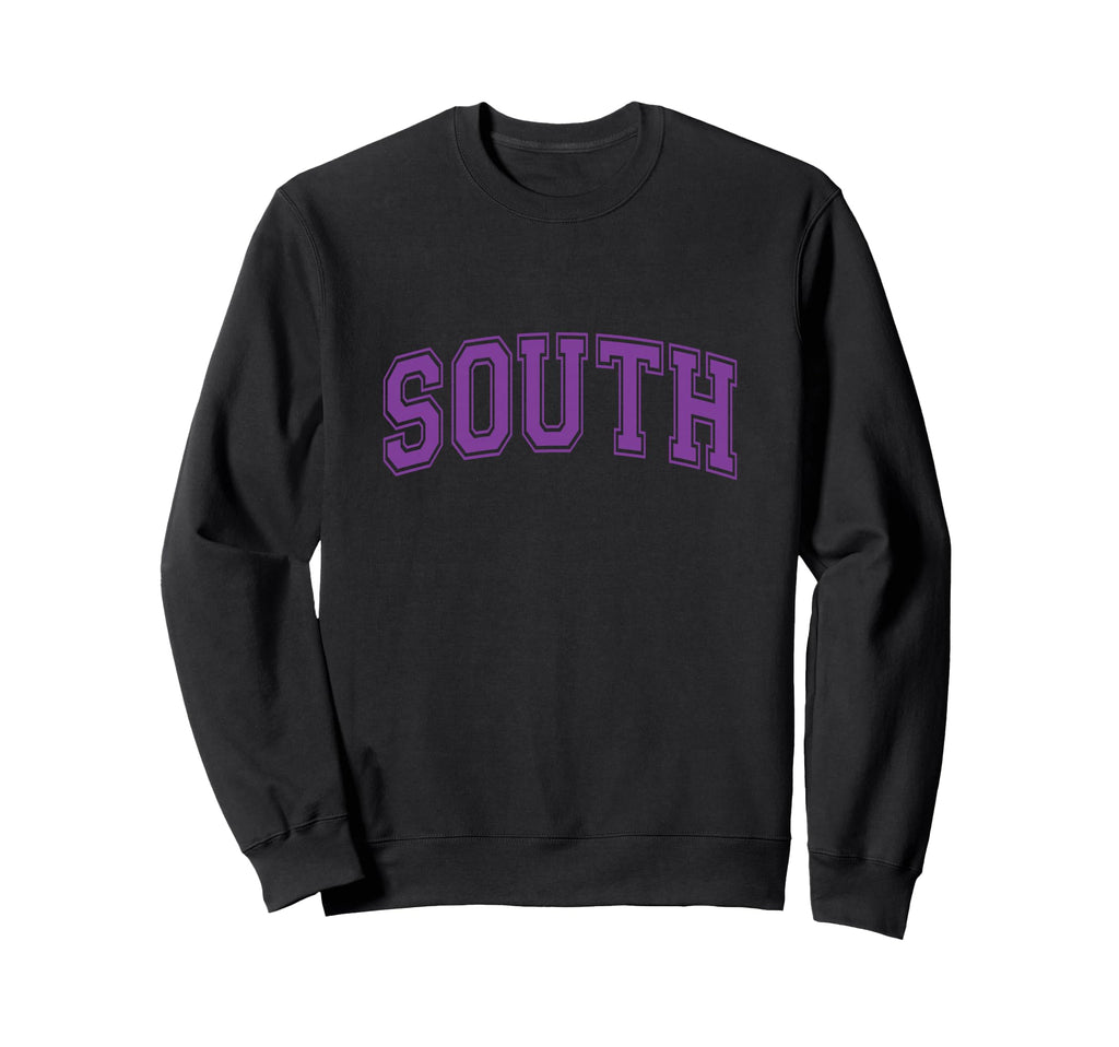 Purple South Team Colors Spirit Sports Sweatshirt - Graphic Print Unisex