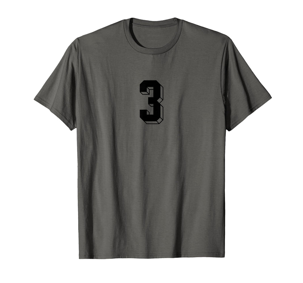 Number 3 80S 90S Soccer Team T-Shirt - Fun Novelty Design for Adults