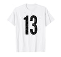 Number 13 Distressed Thirteen Sport T-Shirt - Trendy Graphic for Adults