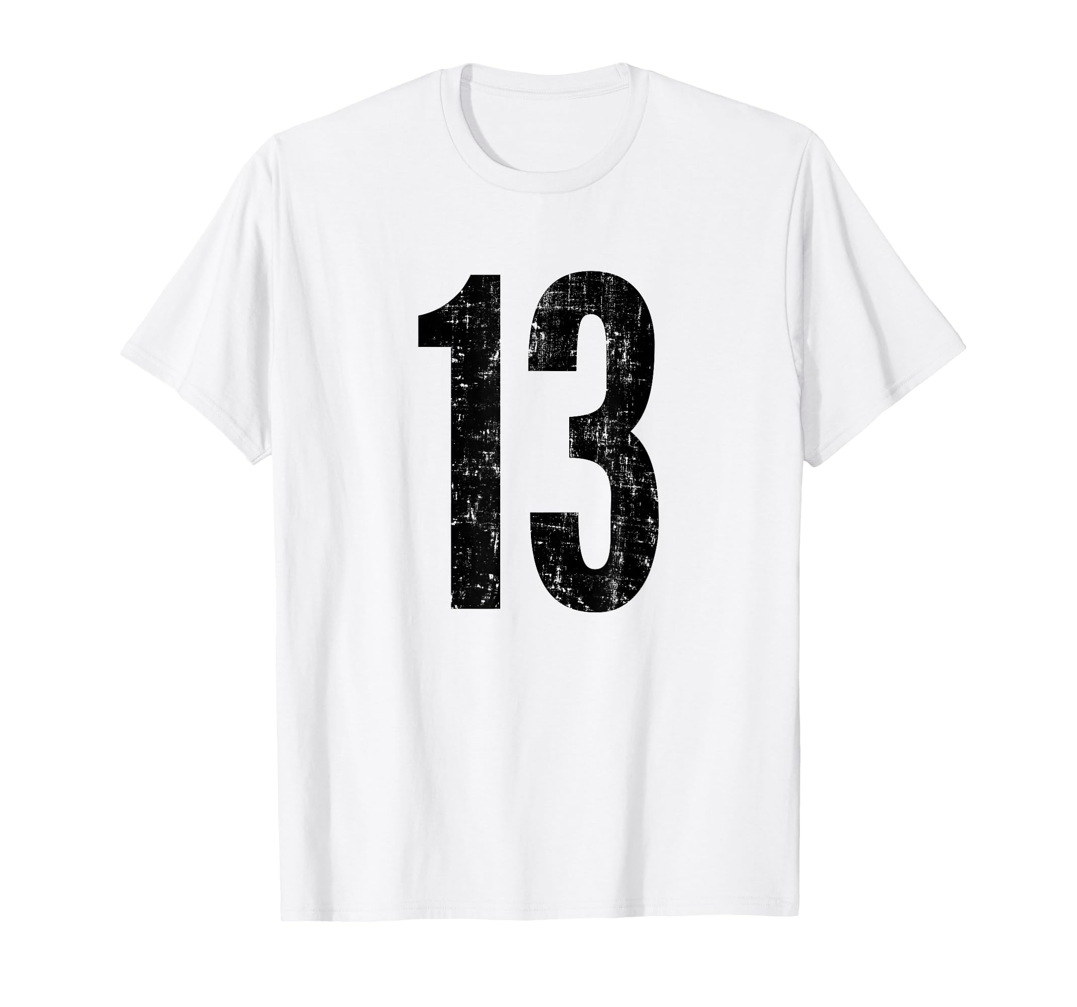 Number 13 Distressed Thirteen Sport T-Shirt - Trendy Graphic for Adults