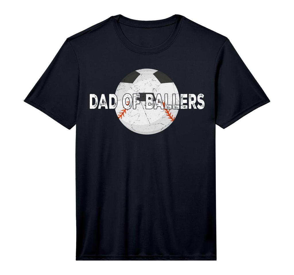 Mens Dad Ballers Soccer Baseball T-Shirt - Minimalist Print for Adults