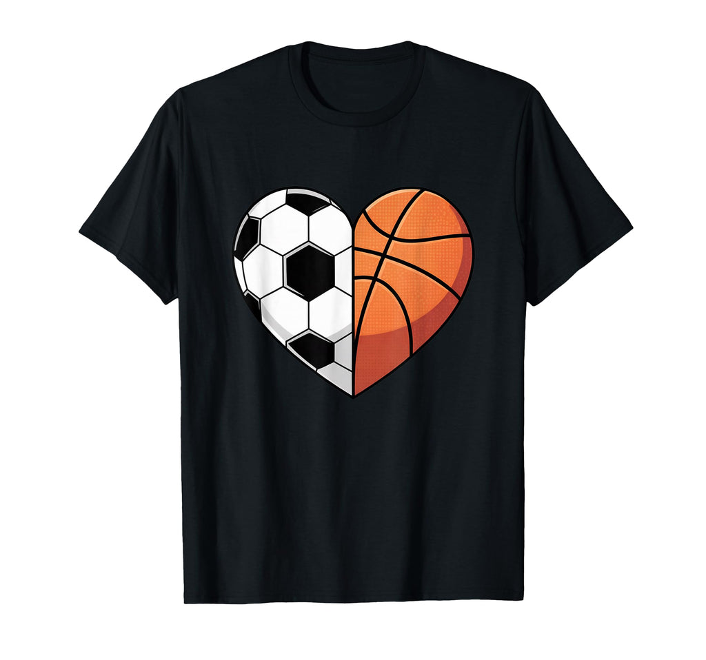 Heart Soccer Basketball T-Shirt - Casual Everyday Wear for Adults