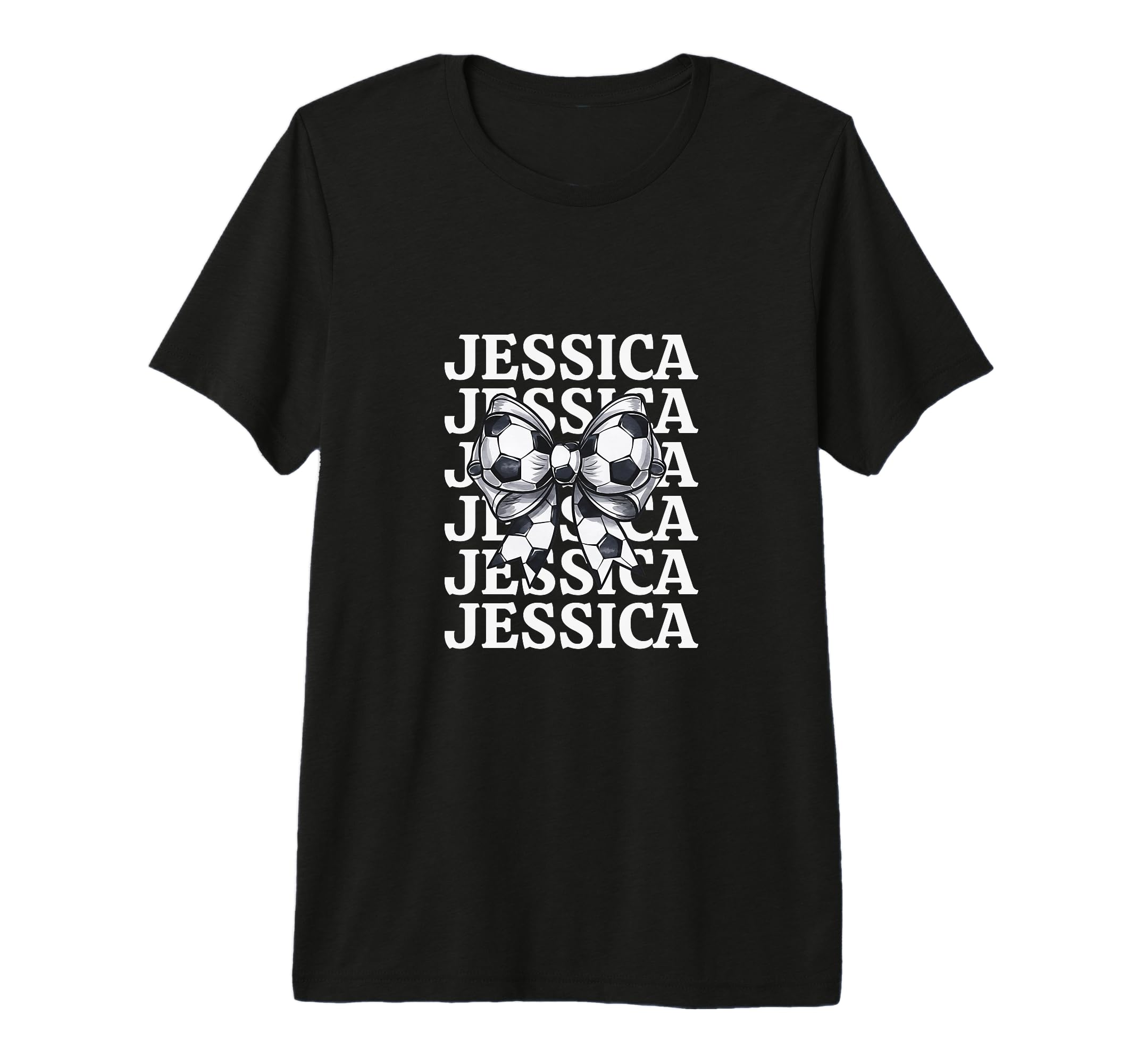Jessica Personalized Coquette Soccer T-Shirt - Novelty Apparel for Adults