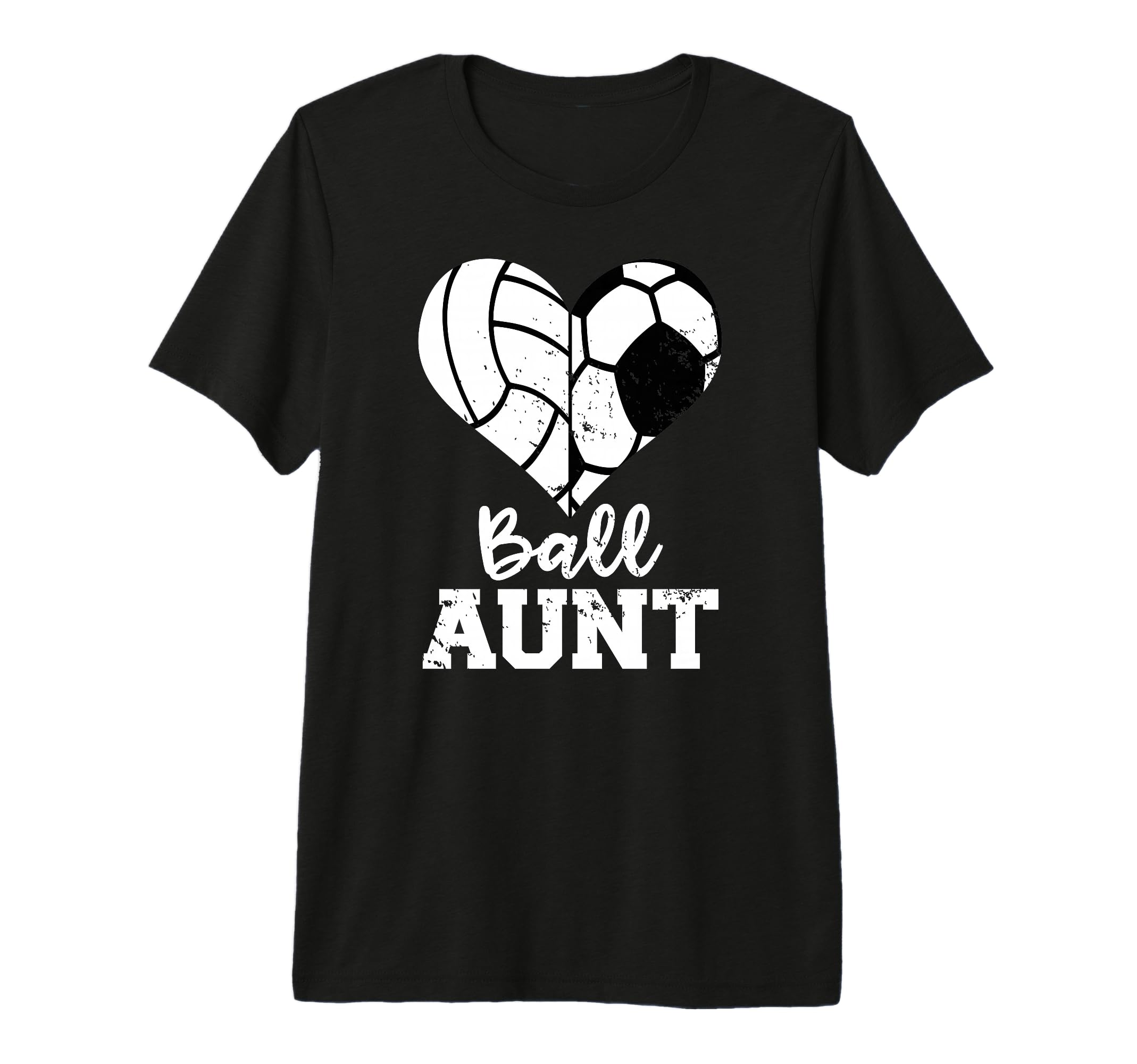 Ball Aunt Heart Funny Soccer T-Shirt - Casual Everyday Wear Men Women