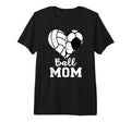 Ball Mom Heart Funny Soccer Volleyball T-Shirt - Novelty Apparel Men Women