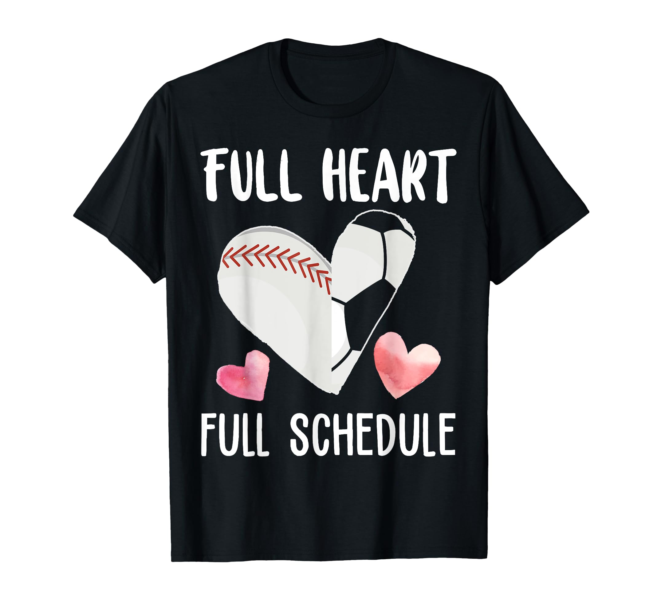 Soccer Baseball Heart Sports Gift T-Shirt - Unique Graphic Men Women