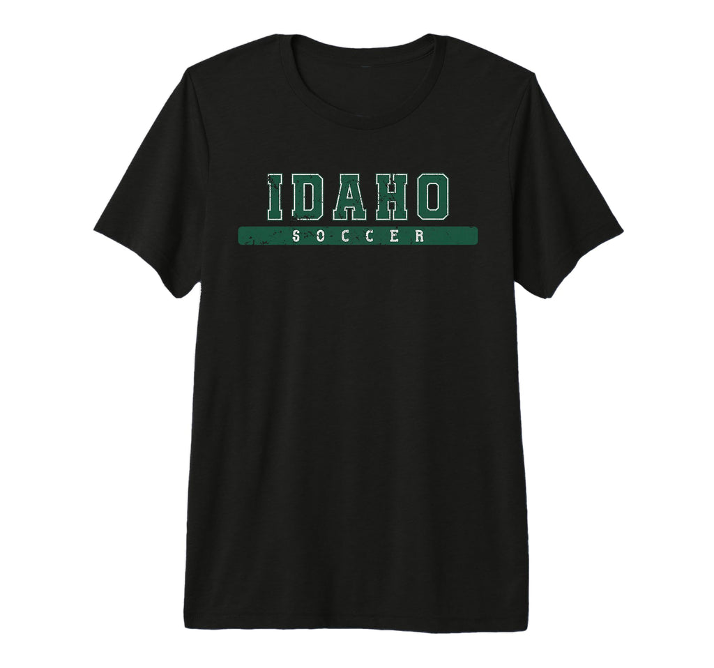 Idaho Soccer Green Text Tri Blend T-Shirt - Graphic Print Men Women