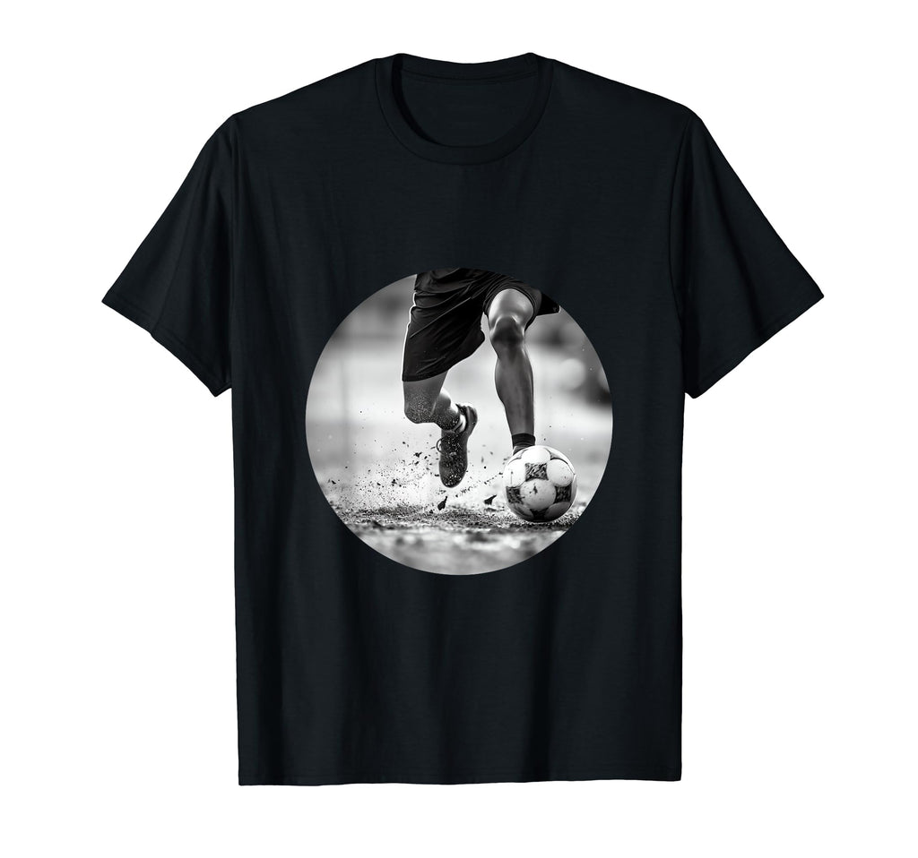 Black And White Soccer T-Shirt - Casual Everyday Wear for Adults