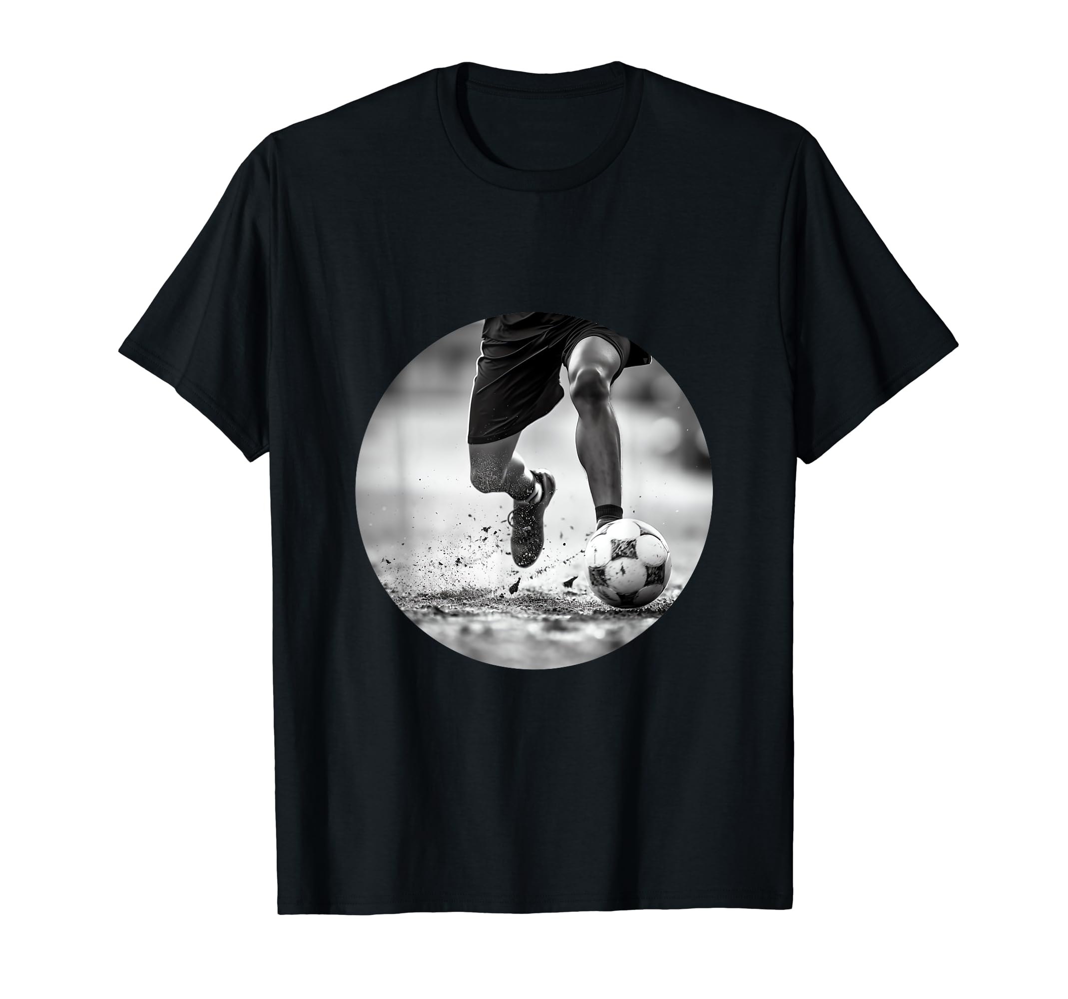 Black And White Soccer T-Shirt - Casual Everyday Wear for Adults