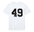 Number 49 Sport Black Distressed Varsity T-Shirt - Novelty Apparel Unisex