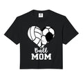 Ball Mom Heart Funny Soccer Volleyball Hoodie - Novelty Apparel for Adults