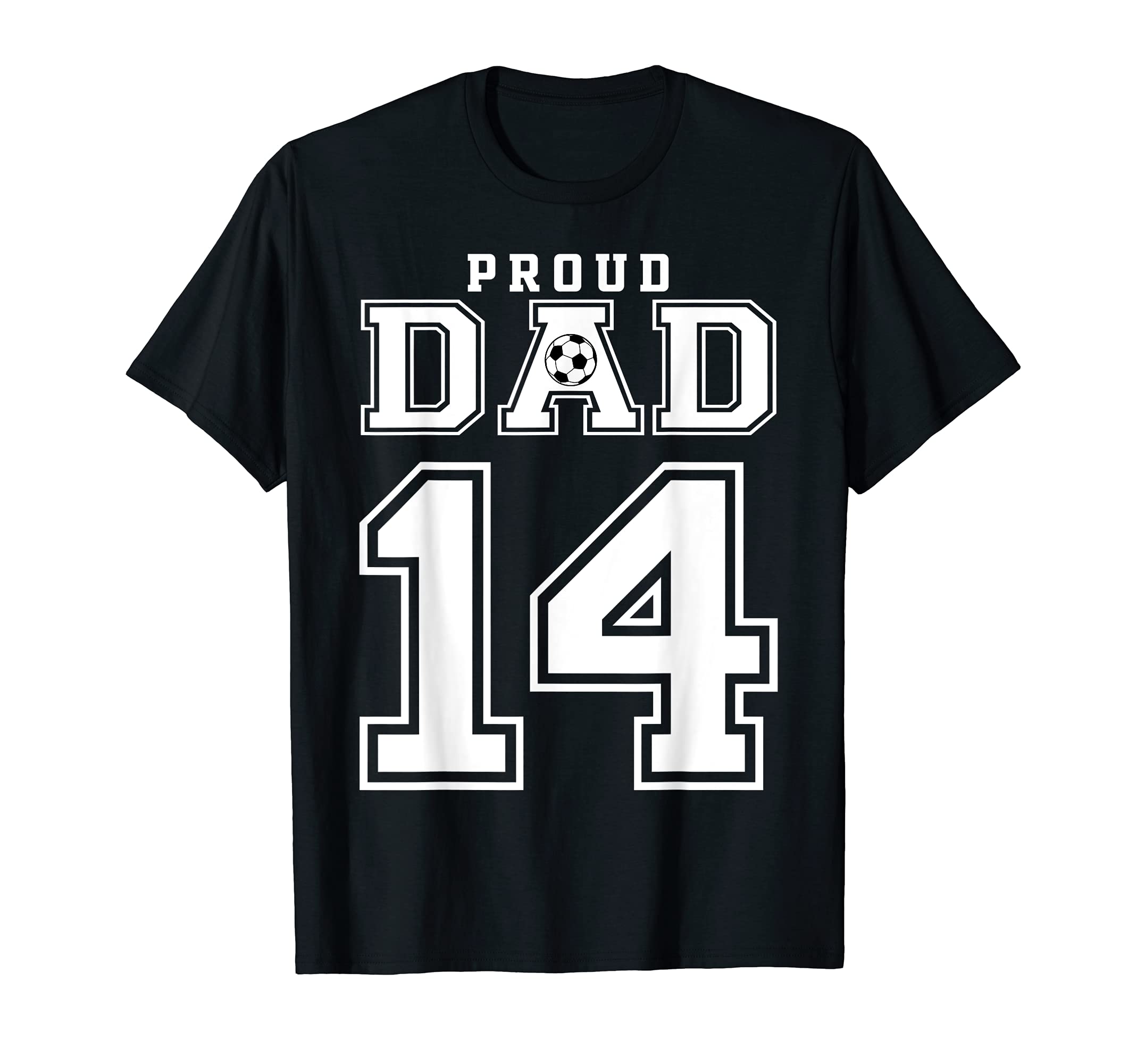 Number 14 Custom Proud Soccer Futbol T-Shirt - Minimalist Print for Adults