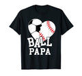 Ball Papa Heart Funny Baseball Soccer T-Shirt - Trendy Graphic for Adults
