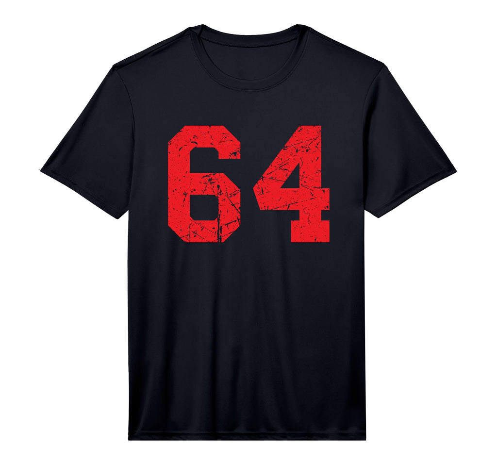 Number 64 Sports Jersey Red T-Shirt - Casual Everyday Wear Men Women