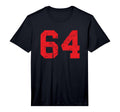 Number 64 Sports Jersey Red T-Shirt - Casual Everyday Wear Men Women