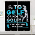 Golf Blackout Curtains for Boy Girl Room Darkening Decor,Sports Themed Golfers and Cars Bedroom Living Room Home Rod Pocket Thermal Insulated Window Curtain/Drapes Panel,55x63 Inch…