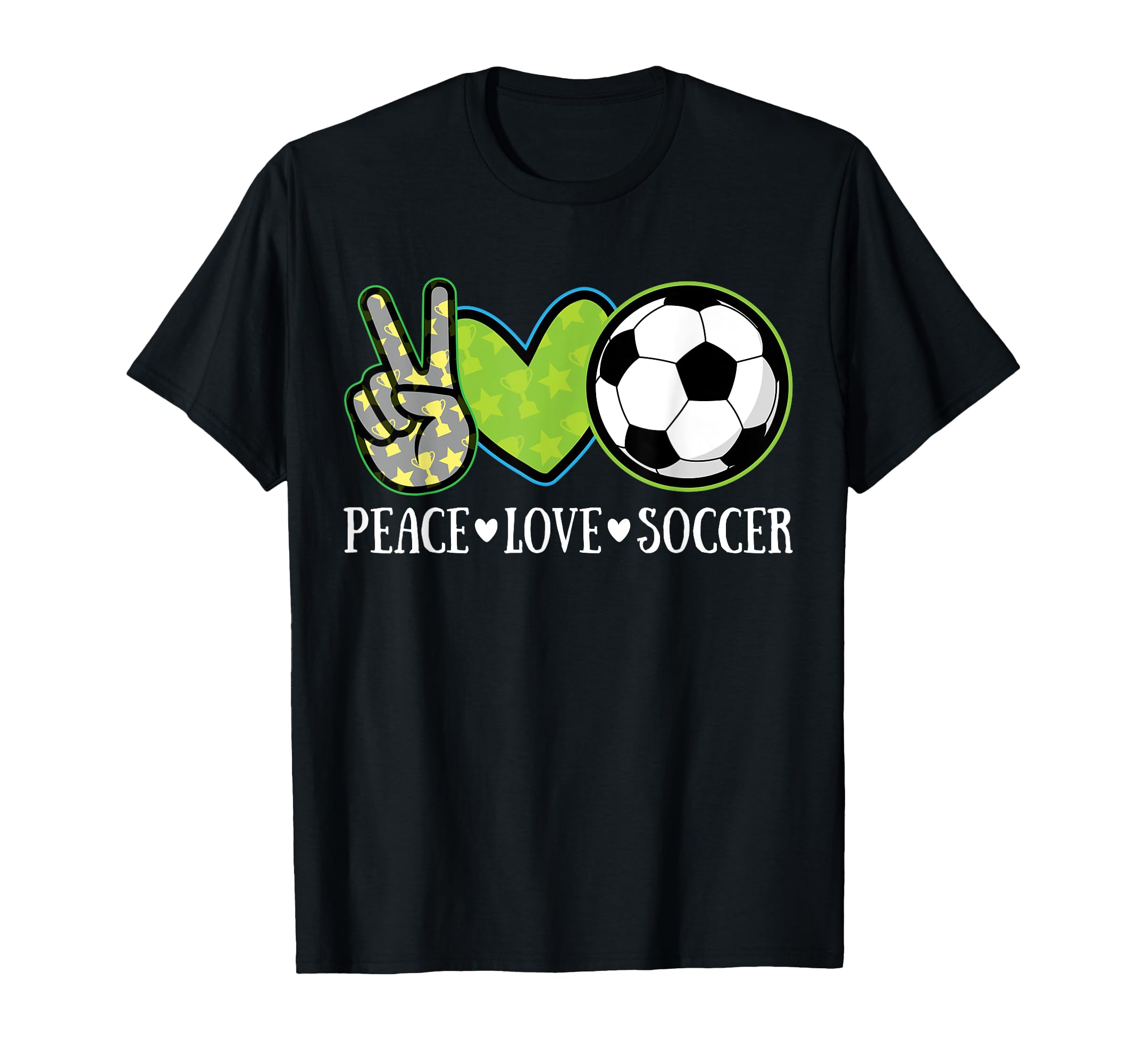 Peace Love Soccer Player T-Shirt - Casual Everyday Wear for Adults