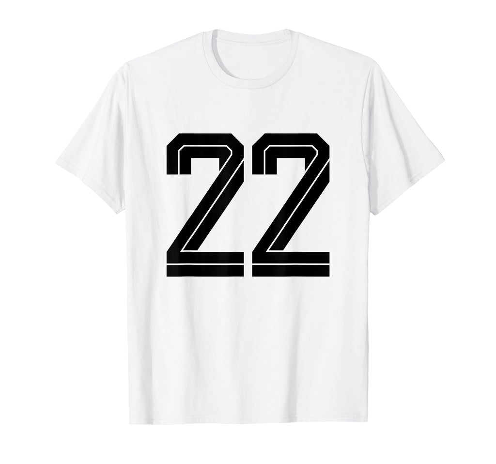 22 White Number 22 Sports Fan Soccer T-Shirt - Minimalist Print Men Women