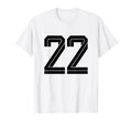 22 White Number 22 Sports Fan Soccer T-Shirt - Minimalist Print Men Women
