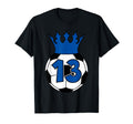 Soccer Football Blue 13Th Birthday T-Shirt - Custom Art Print Unisex