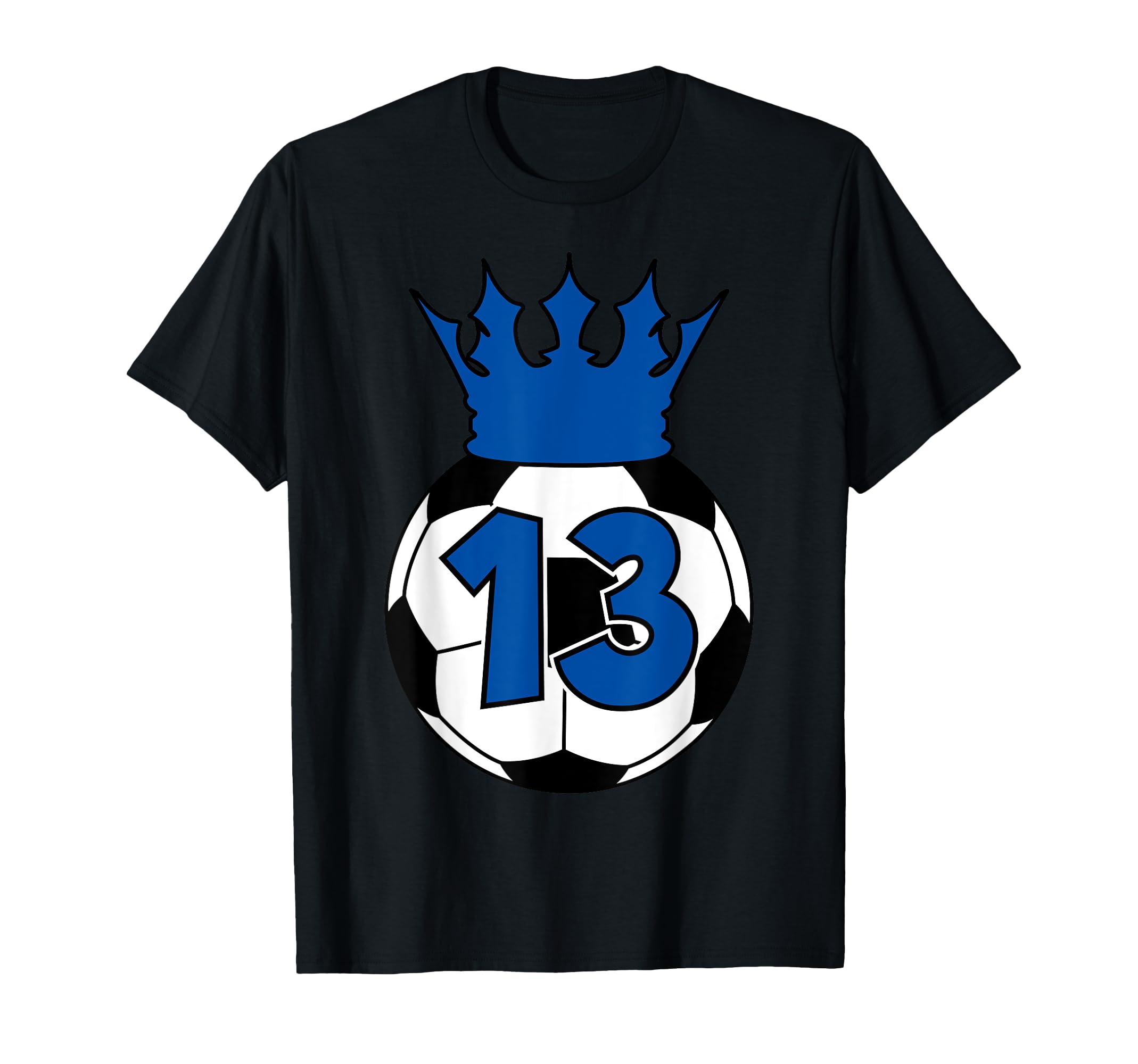 Soccer Football Blue 13Th Birthday T-Shirt - Custom Art Print Unisex