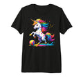 Colorful Unicorn Tie Dye Soccer Ball T-Shirt - Aesthetic Graphic Unisex