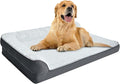 Amazon Basics Washable L-Shaped Dog Bed for Large Dogs, Anti-Slip Pet Sofa Bed for Indoor Dogs, Crate Bed, 42x30x8 Inches, Gray