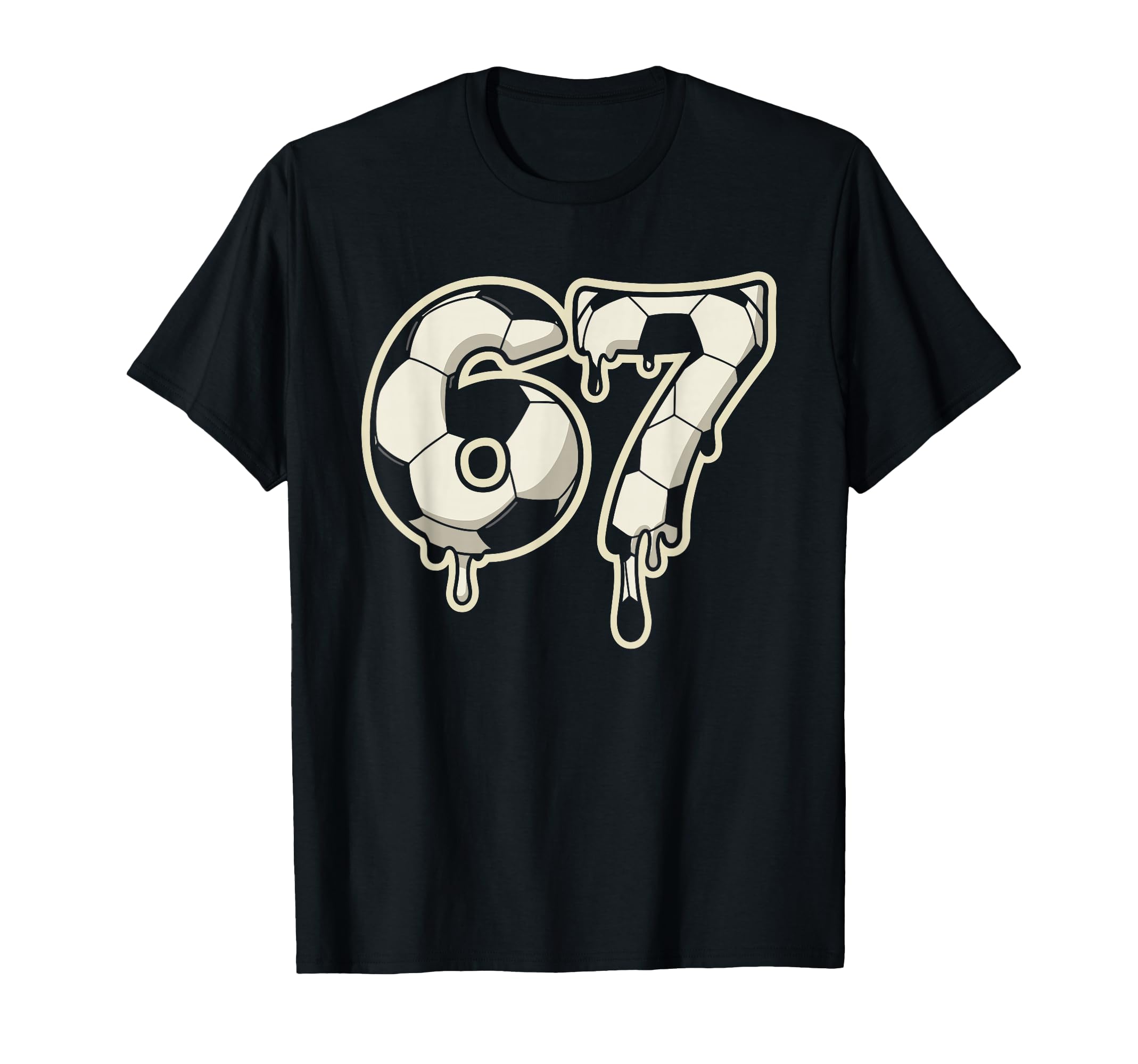 6 7 Soccer Ball Drip Six Seven Meme T-Shirt - Graphic Print Unisex