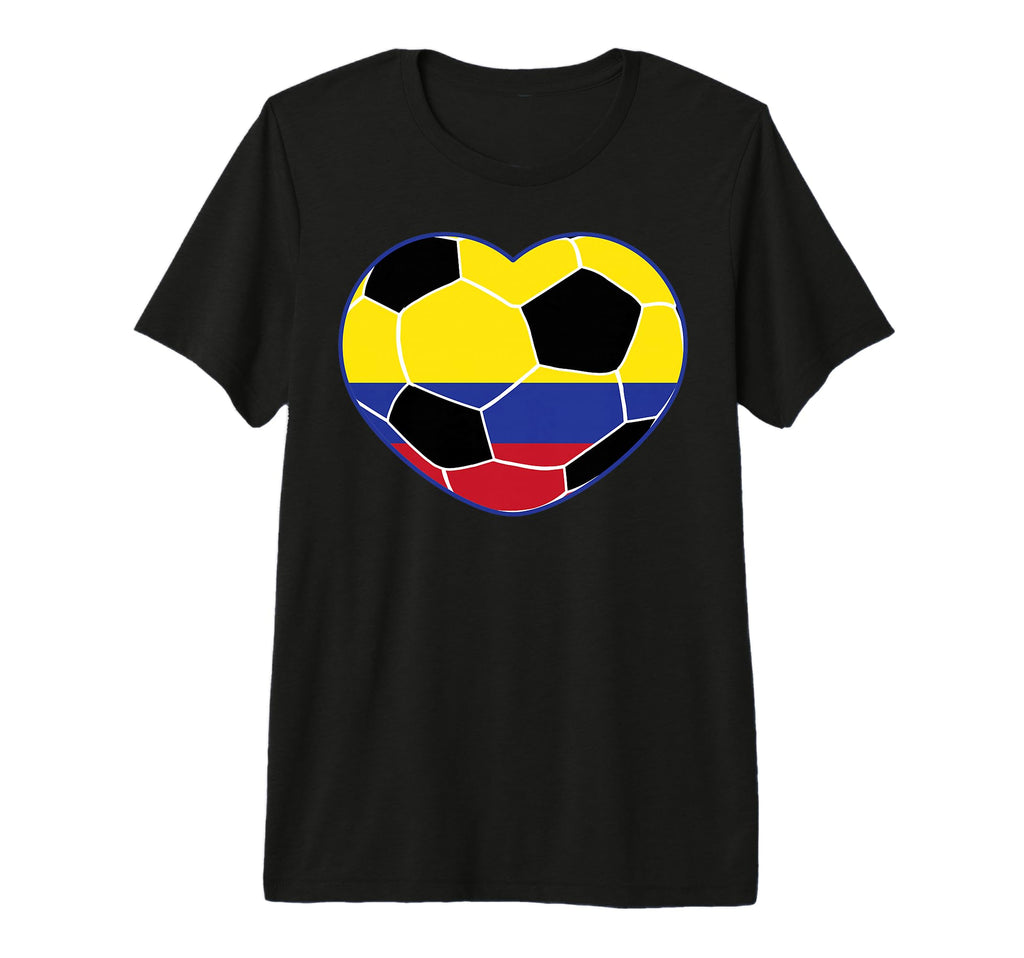 Colombia Soccer Ball Heart Colombian T-Shirt - Aesthetic Graphic Men Women