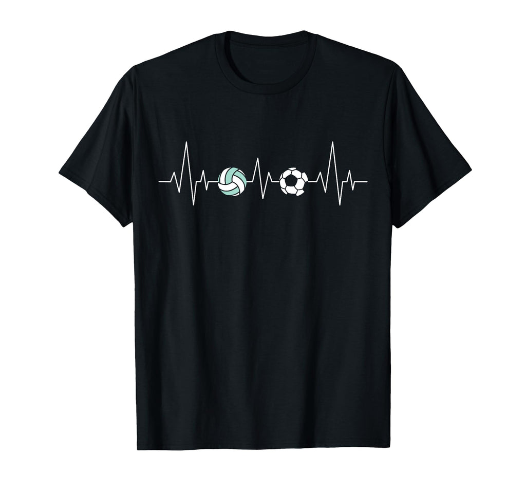 Soccer Volleyball Heartbeat Funny T-Shirt - Custom Art Print for Adults