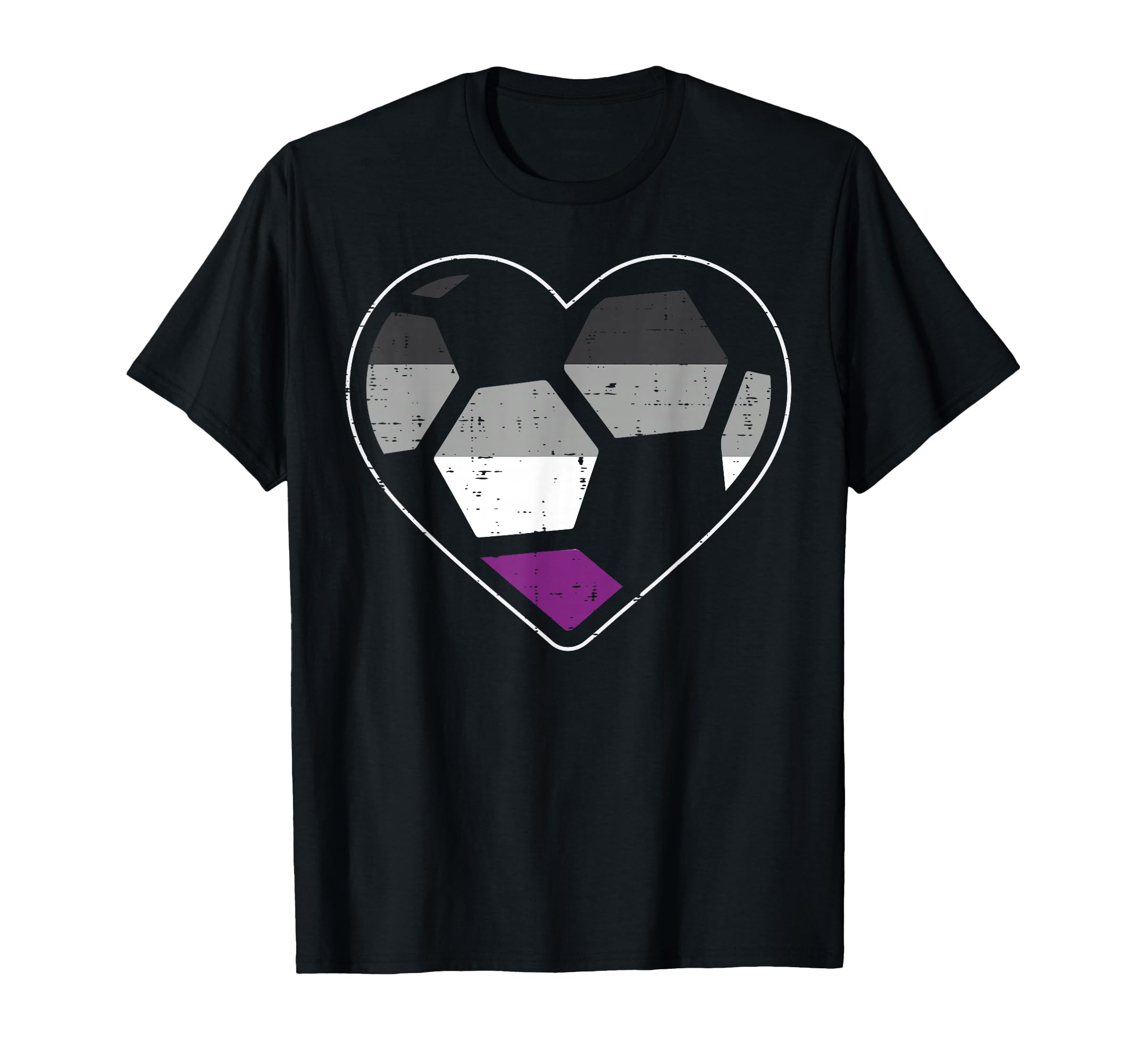 Soccer Heart Sport Lgbtq Asexual Ace T-Shirt - Minimalist Print for Adults