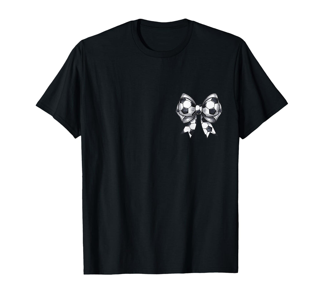 Soccer Sister Coquette Bow Front Back T-Shirt - Trendy Graphic for Adults