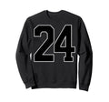 Black Sports Team Number 24 Fan Sweatshirt - Streetwear Style Unisex