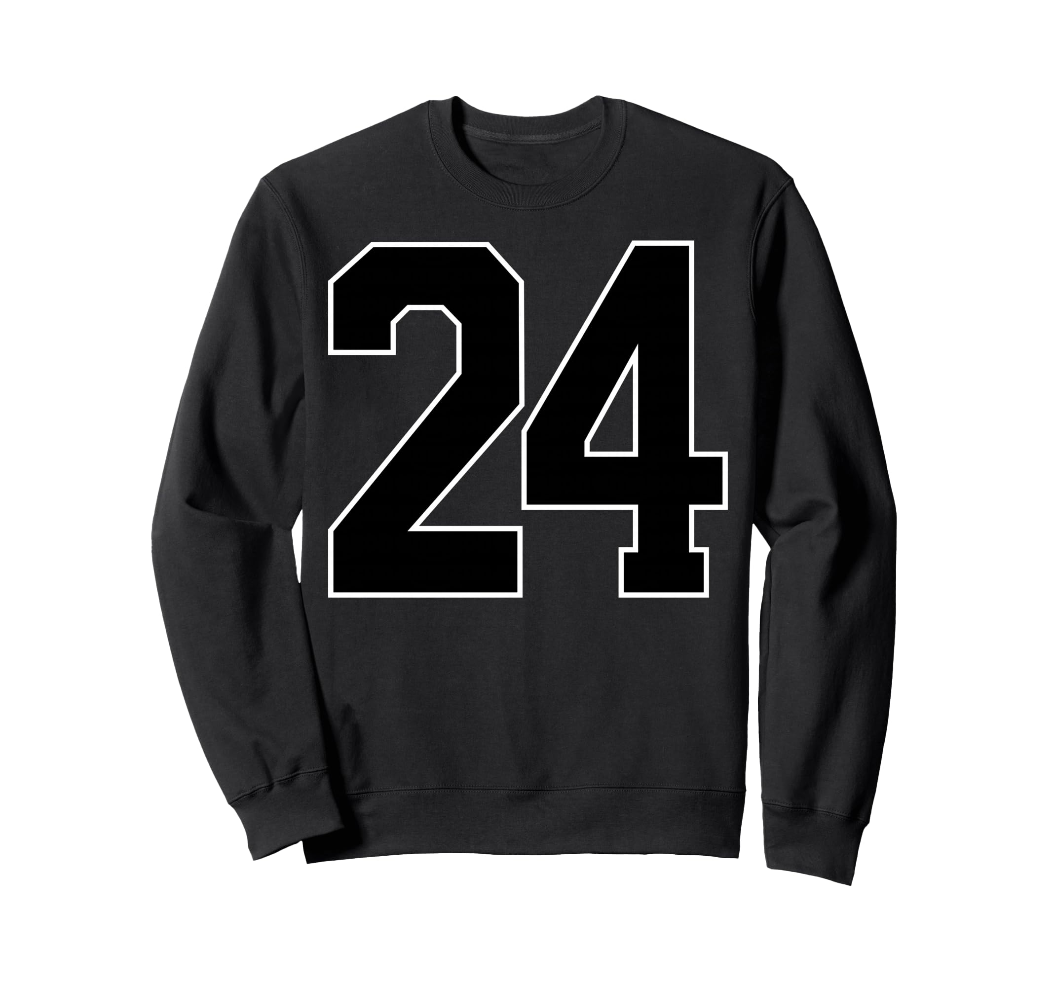 Black Sports Team Number 24 Fan Sweatshirt - Streetwear Style Unisex