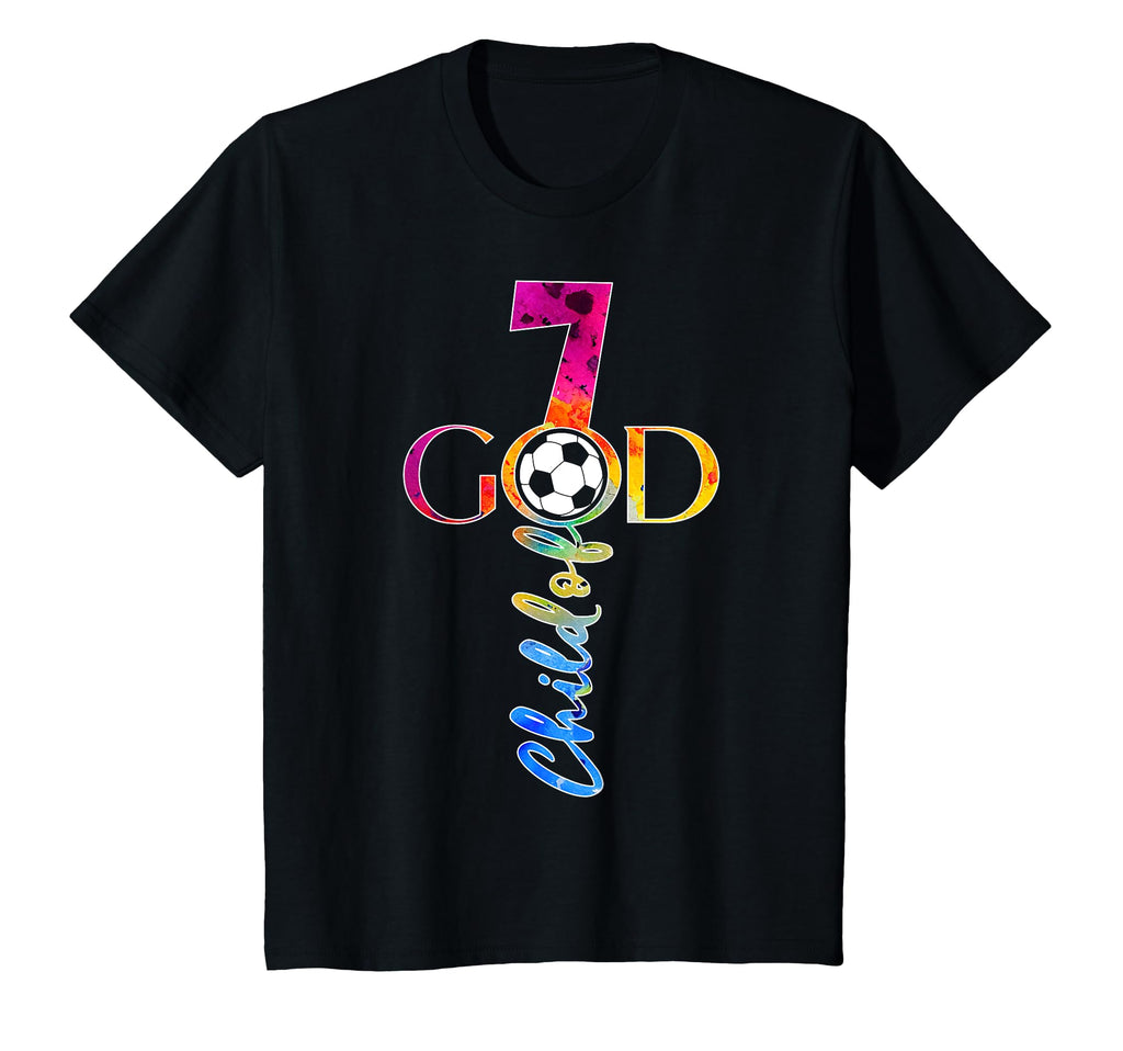 Jesus 7 Years Child God Soccer 7Th T-Shirt - Unique Graphic Men Women