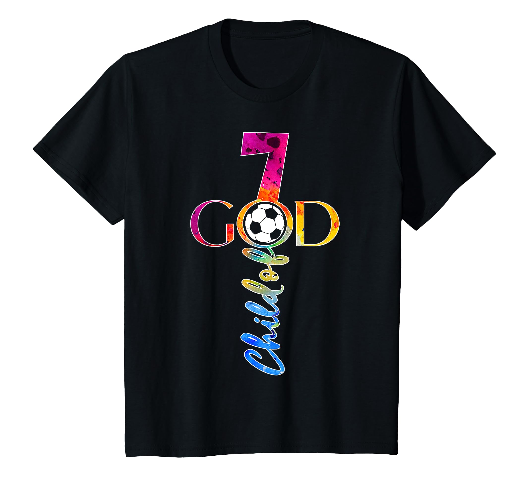 Jesus 7 Years Child God Soccer 7Th T-Shirt - Unique Graphic Men Women