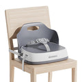 Baby Booster Seats, Toddler Booster Seat for Dining Table with Adjustable Straps, Portable Compact Portable Baby Chair for Dining and Travel (Grey)