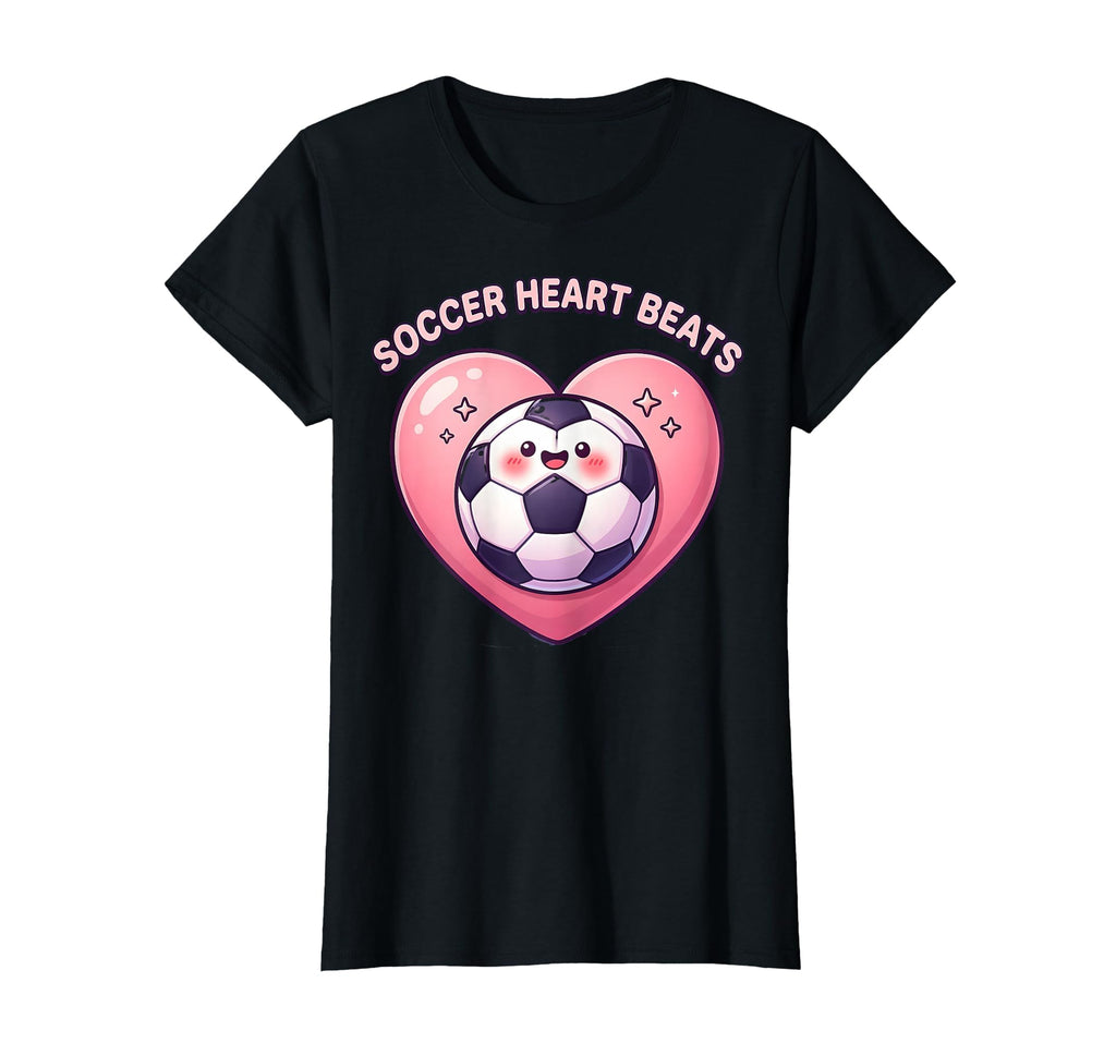 Soccer Heart Beats Passionate Fan T-Shirt - Casual Everyday Wear Men Women