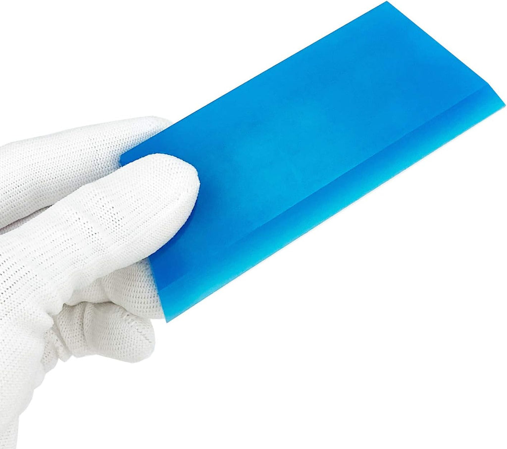 CARTINTS 2pack Mini Squeegee Rubber Squeegee, 5.1x 2 inch, for Cleaning Glass, Shower Door and Car Windows and Screen Printing, Blue/Green