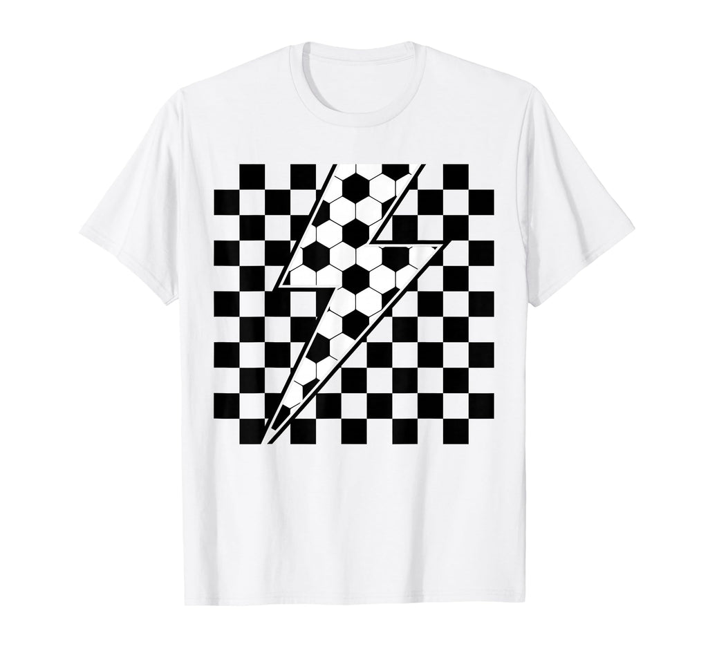 Lightning Bolt Checkered Aesthetic T-Shirt - Aesthetic Graphic Men Women