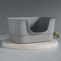 Extra Large Cat Litter Box with High Sides,23.23"×16.34"×8.46",Jumbo Kitty Litter Box with Low Entry,XL Cat Boxes for Indoor Cats,Easy to Clean,Anti-Splashing(Grey)