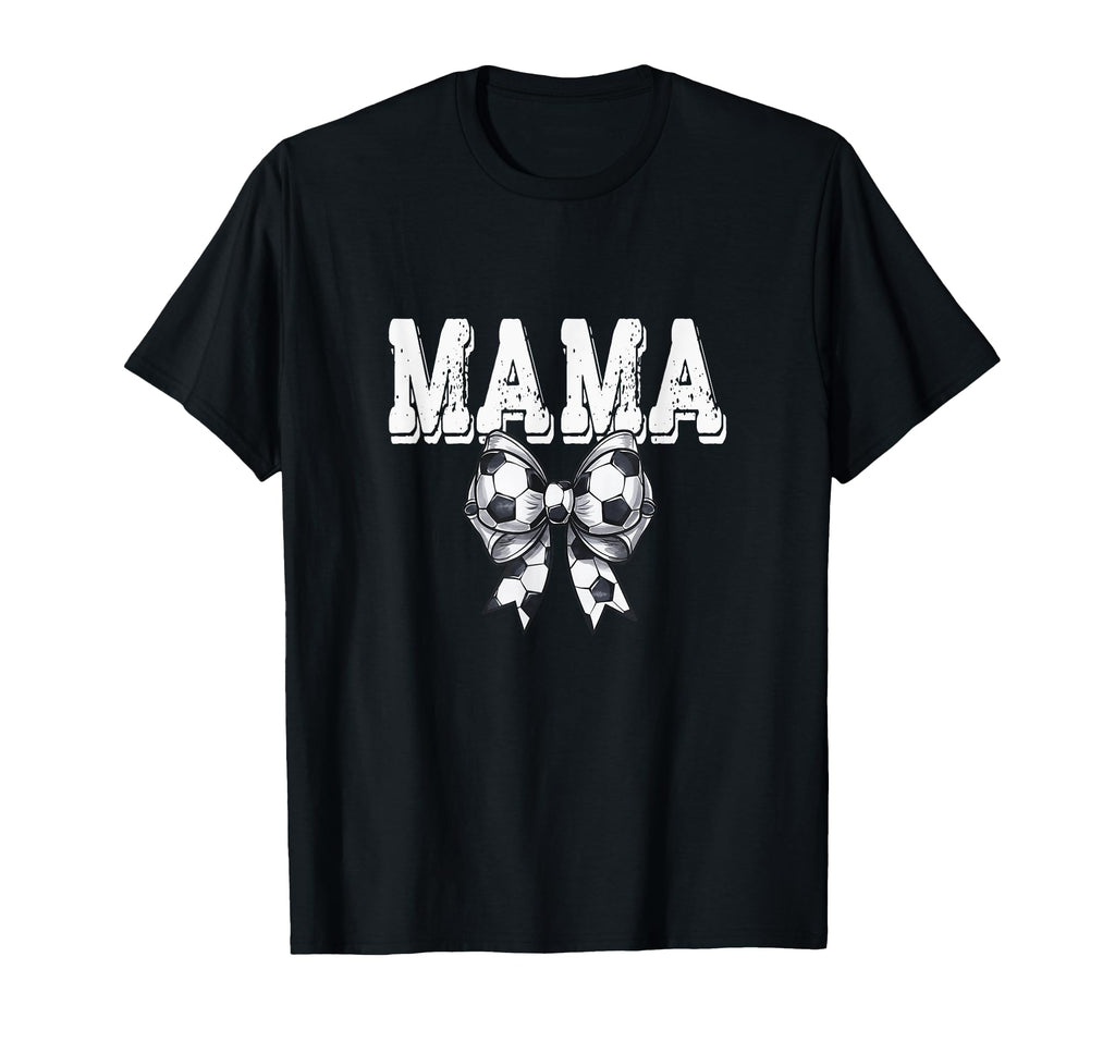Coquette Soccer Bow Mama Sister T-Shirt - Casual Everyday Wear for Adults