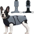 Idepet Dog Recovery Suit Female,Dogs Onesie Suit Surgery Male Breathable Pet Bodysuit for Spay Neuter E-Collar & Cone Alternative Surgical Suit Puppy Abdominal Anti Licking Wounds Shirt (Gray, XS)