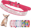Rhinestone Dog Collar for Small Dogs, Bling Diamond Fancy Crystal Glitter Pretty Jewel Pet Puppy Collars for XXS XS Small Medium Large Breed Girl Dogs Female Cats Kitten, Hot Pink XXSmall