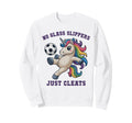 Kawaii Soccer Unicorn Just Cleats Sweatshirt - Graphic Print Unisex