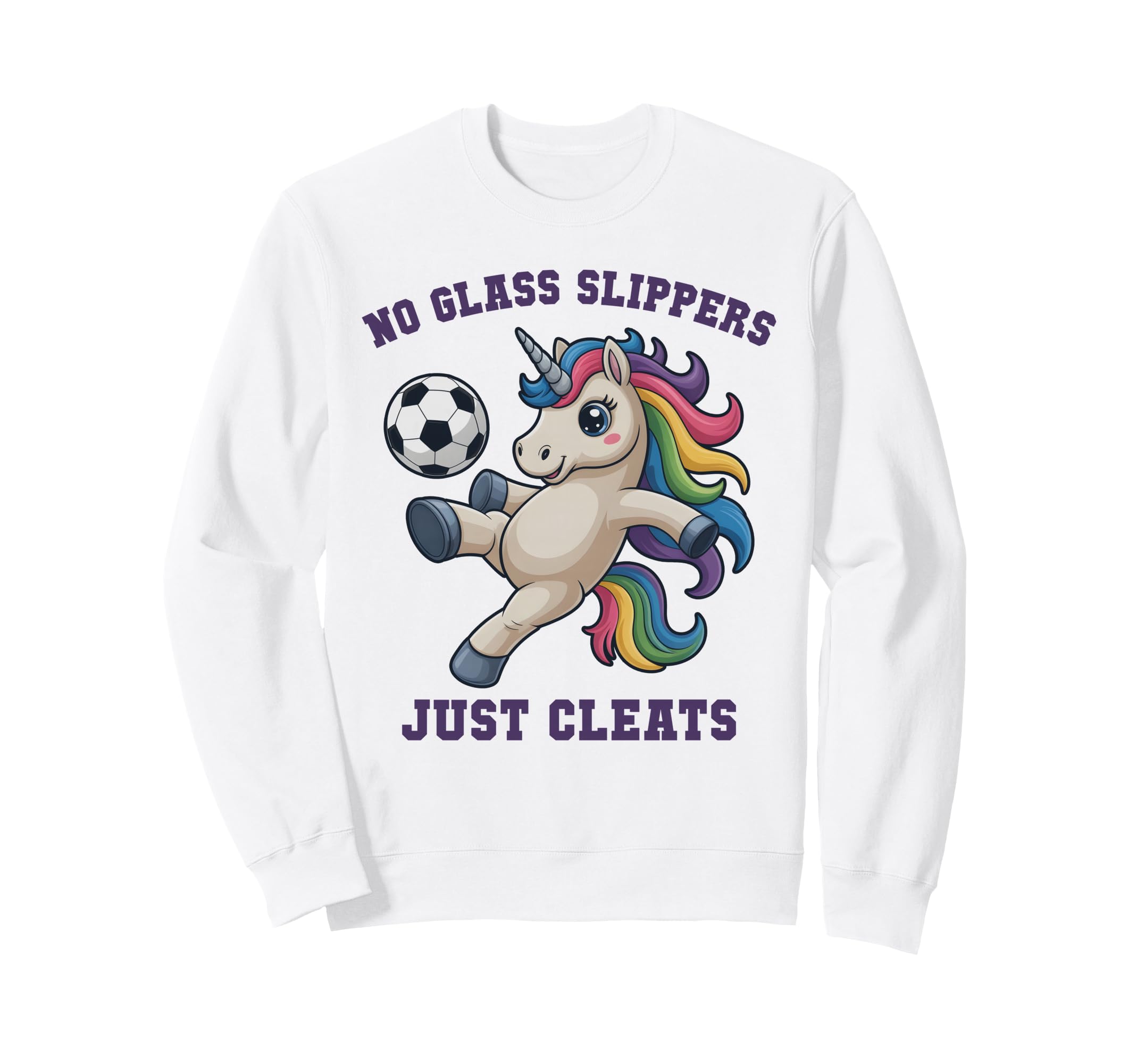 Kawaii Soccer Unicorn Just Cleats Sweatshirt - Minimalist Print Unisex