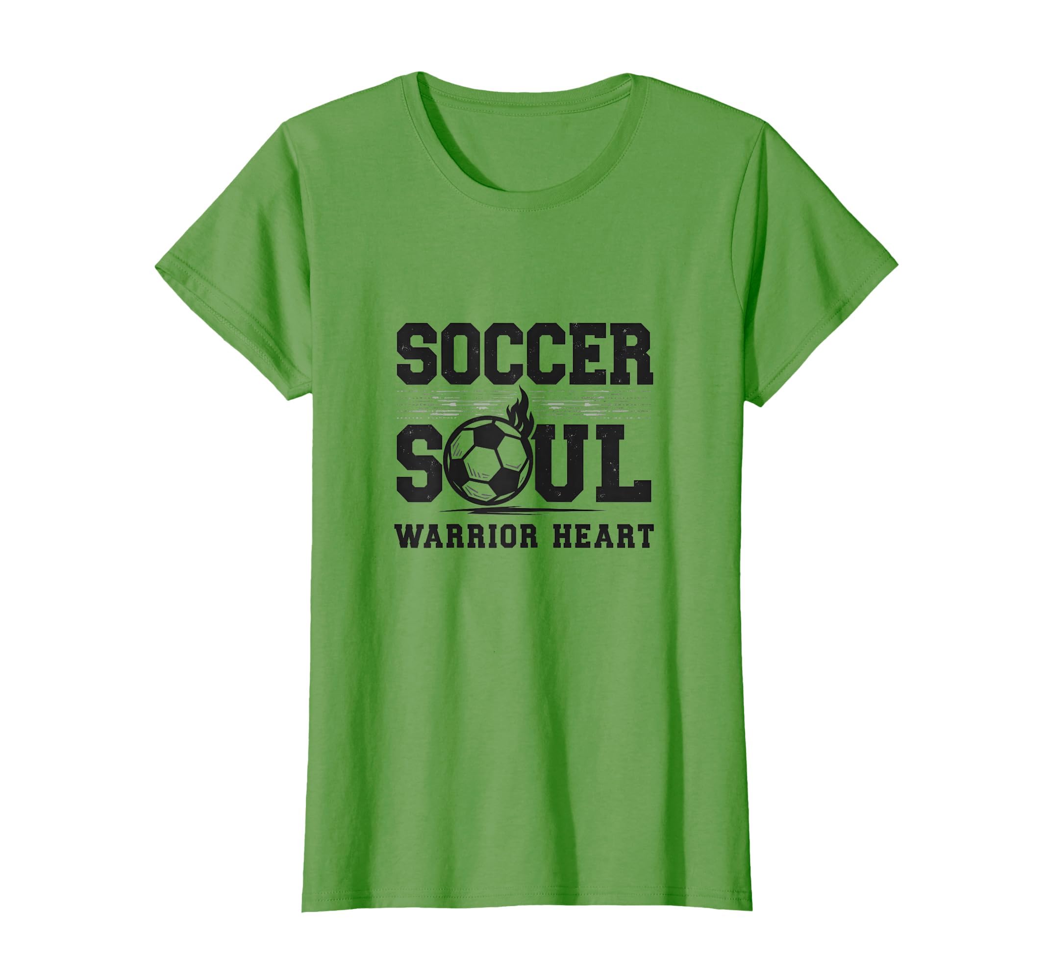 Soccer Soul Warrior Heart Athletic T-Shirt - Casual Everyday Wear Unisex